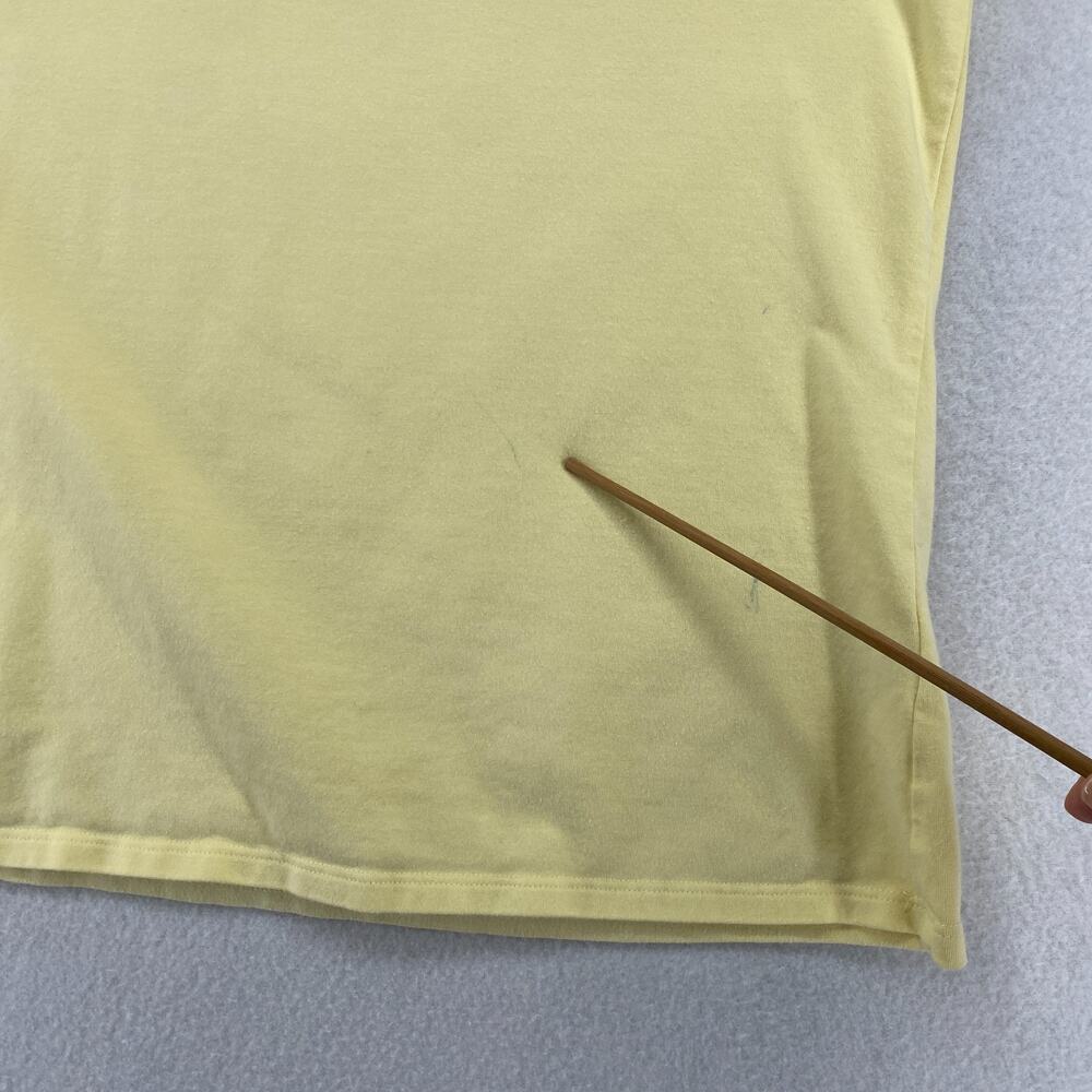 EILEEN FISHER Top S Stretch Organic Cotton Scoop Neck Cap Sleeve Yellow USA - Picture 9 of 13